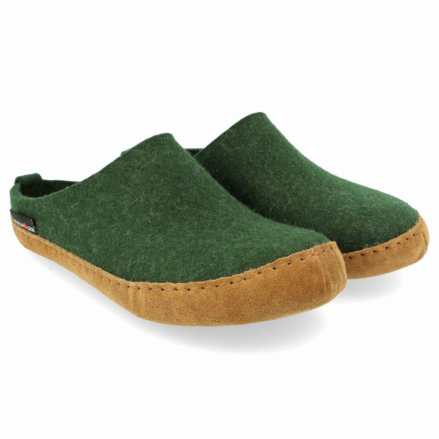 Haflinger Emils Soft Sole Tøfler Dame Dyp Grønn | QHE9258JH