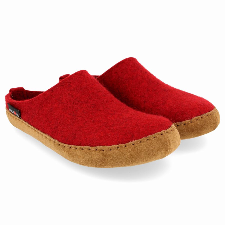 Haflinger Emils Soft Sole Tøfler Dame Rød | VIS224DO