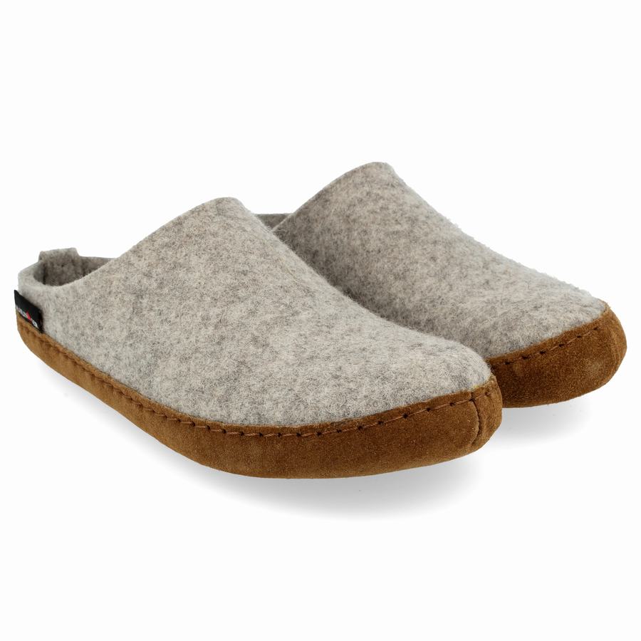 Haflinger Emils Soft Sole Tøfler Dame Sølv Grå | BMI7257IA