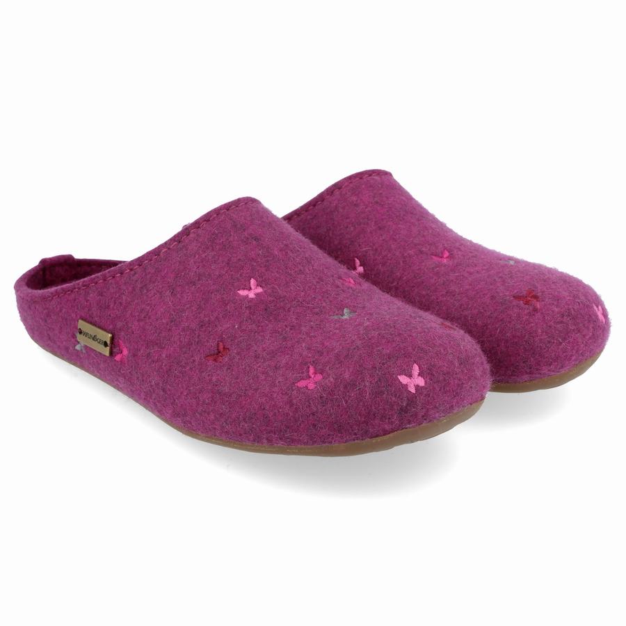 Haflinger Farfalline Soft Sole Tøfler Dame Lilla | MUG6879OW