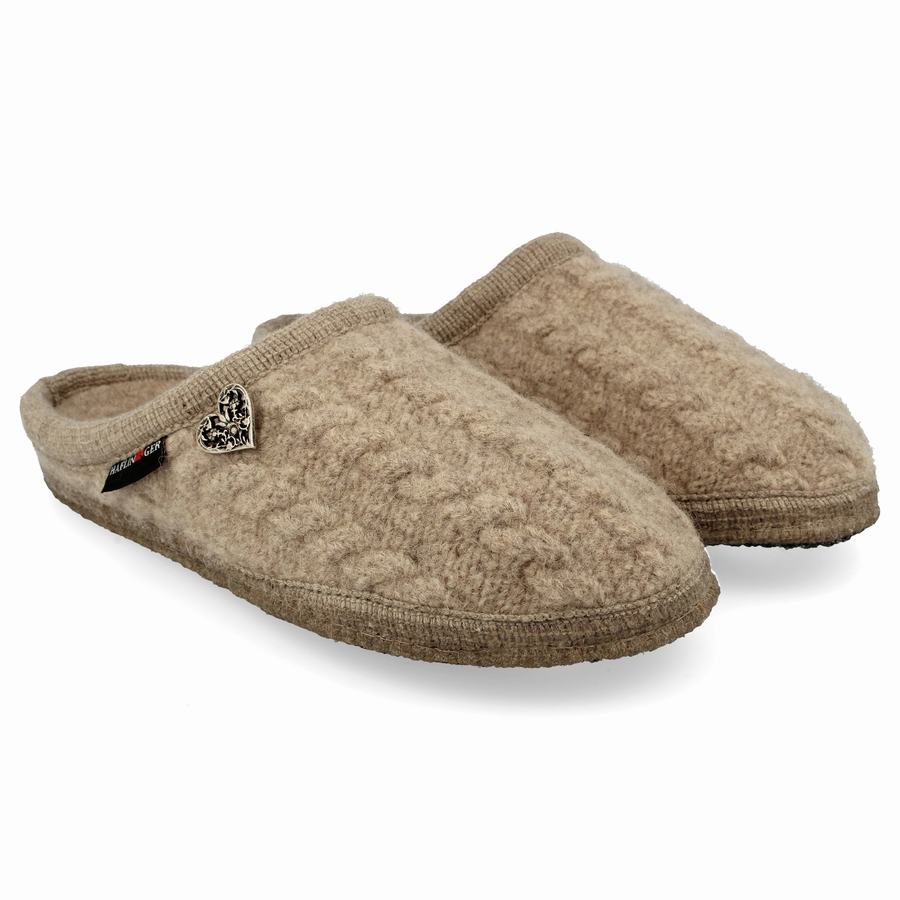 Haflinger Herzerl Soft Sole Tøfler Dame Beige | QYZ827DO