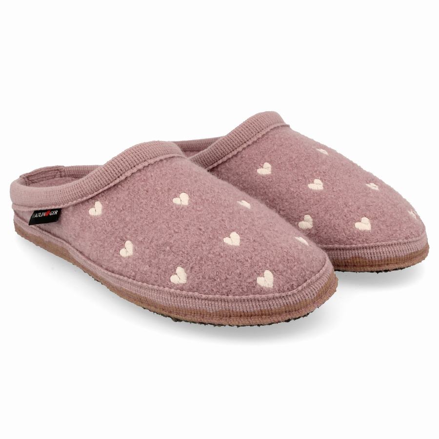 Haflinger Hearts Soft Sole Tøfler Dame Rosa | OZH3097GF