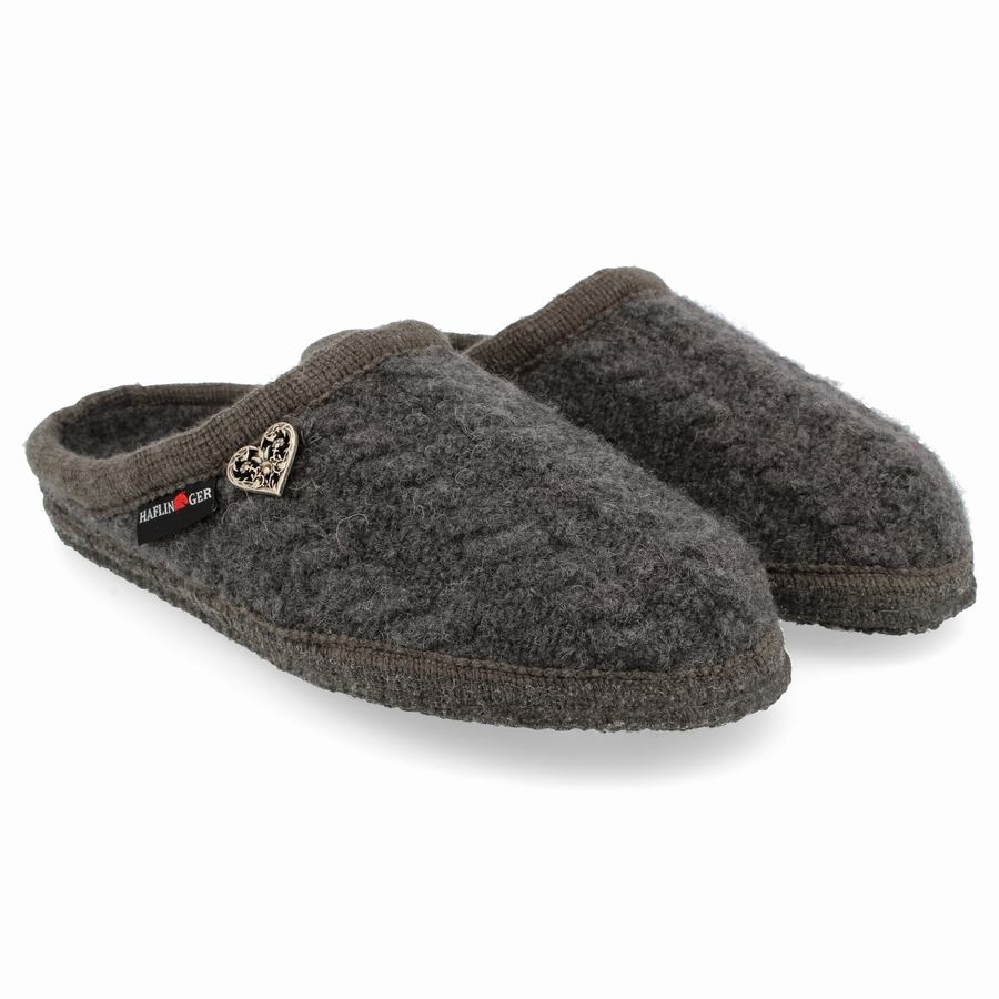 Haflinger Herzerl Soft Sole Tøfler Dame Grå | CRA5168SY