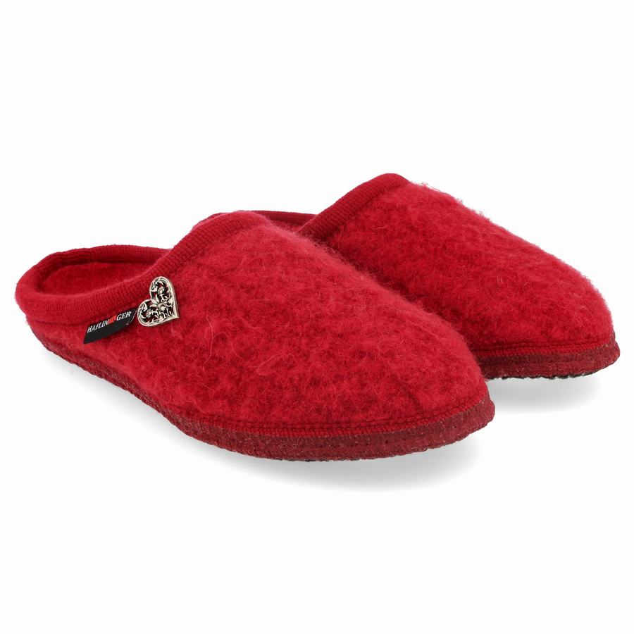 Haflinger Herzerl Soft Sole Tøfler Dame Rød | ILO9264BG