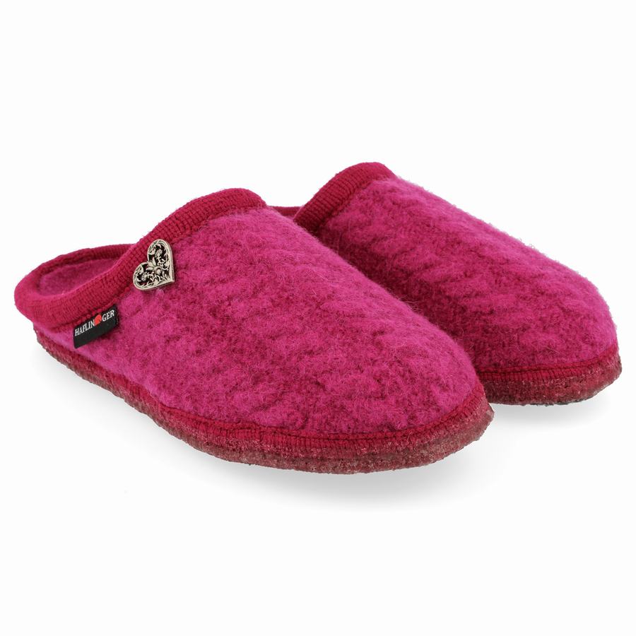 Haflinger Herzerl Soft Sole Tøfler Dame Rosa Rød | NWJ5784RZ