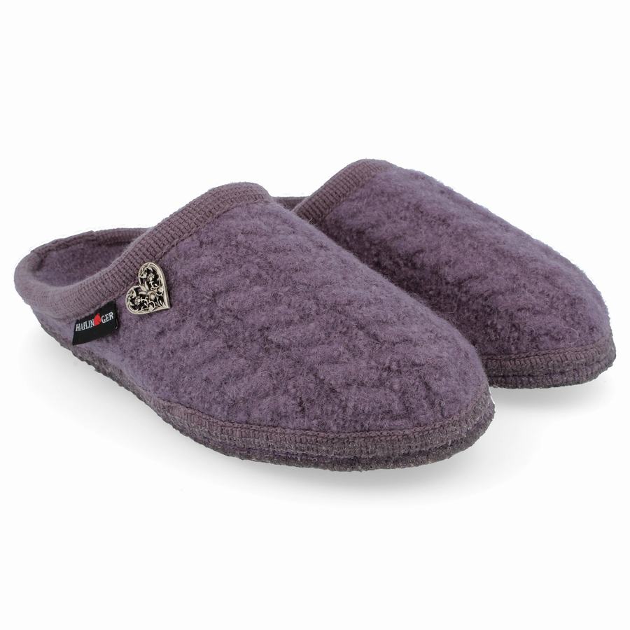 Haflinger Herzerl Soft Sole Tøfler Dame Lilla | PNC8187PL