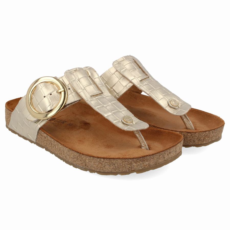 Haflinger Round Spenne Corinna Sandaler Dame Gull | CCI5511ZS